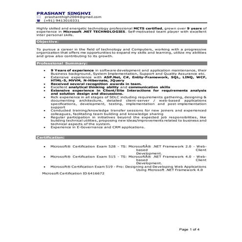 Prashant Singhvi 9 yrs Exp