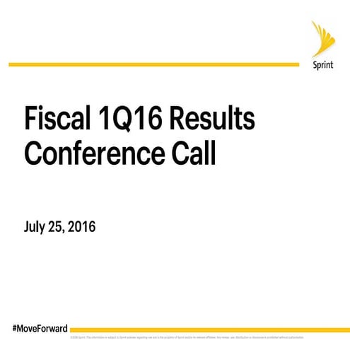 Sprint Corp 1Q16 Earnings Presentation
