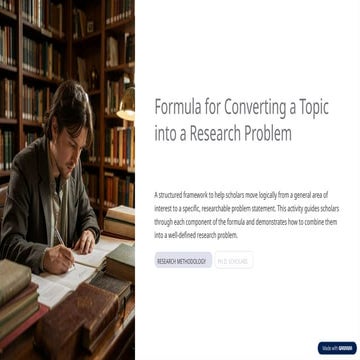 Structured Framework for Converting Topics into Research Problems | PPTX