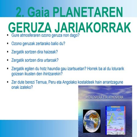 2 gaia atmosfera eta hidrosfera | PPT