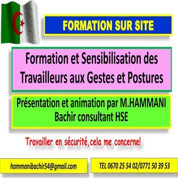 GESTES ET POSTURES -  HAMMANI BACHIR BLIDA DZ  2019