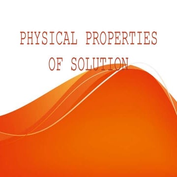 Physical Properties of solution