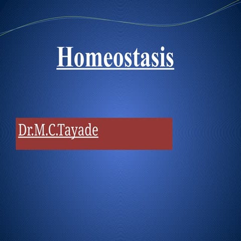 Homeostasis and disease PPT for medical students