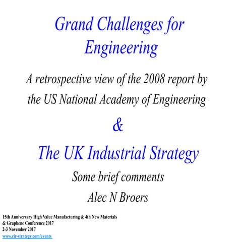 Grand challenges for engineering