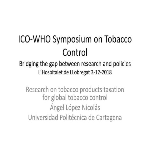 Research on Tobacco Products Taxation for Global Tobacco Control