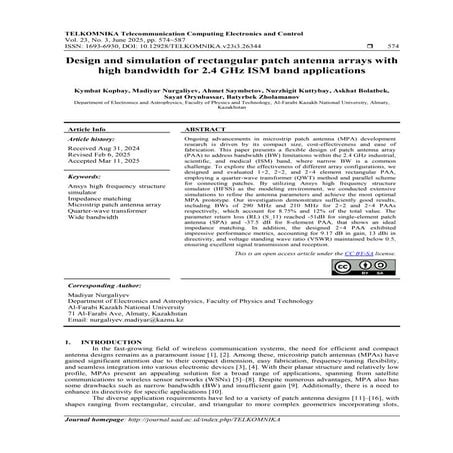 Design and simulation of rectangular patch antenna arrays with high ...