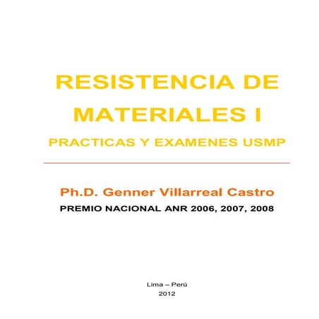 Libro resistencia de materiales i (prácticas y exámenes usmp)