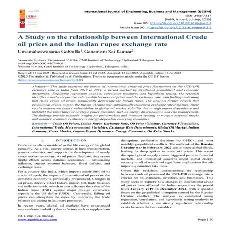 A Study on the relationship between International Crude oil prices and ...