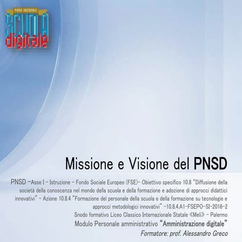 2 Missione e visione del pnsd