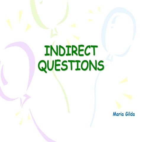 2ª indirect questions