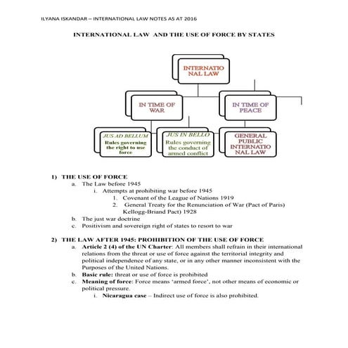 2) international law  and the use of force by states