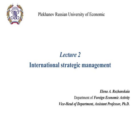 International strategic management