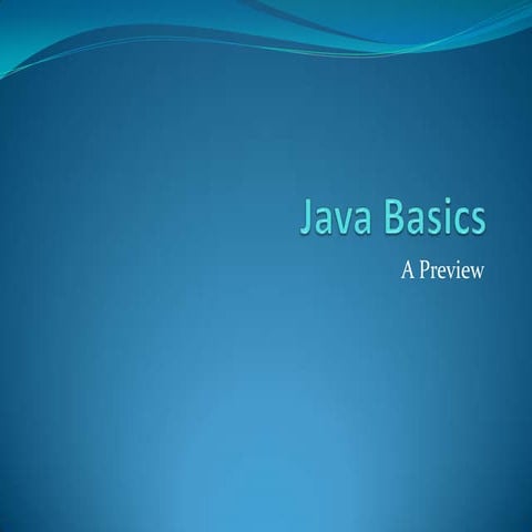 Java Basics | PPT
