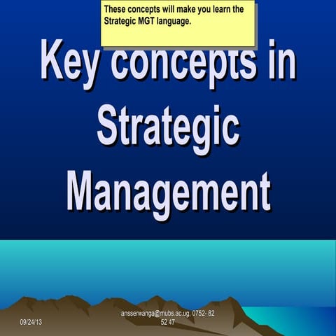 2 key concepts in strategic management