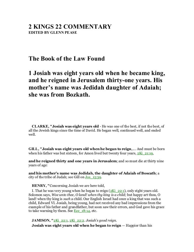 2 kings 22 commentary