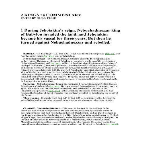 2 kings 24 commentary | PDF