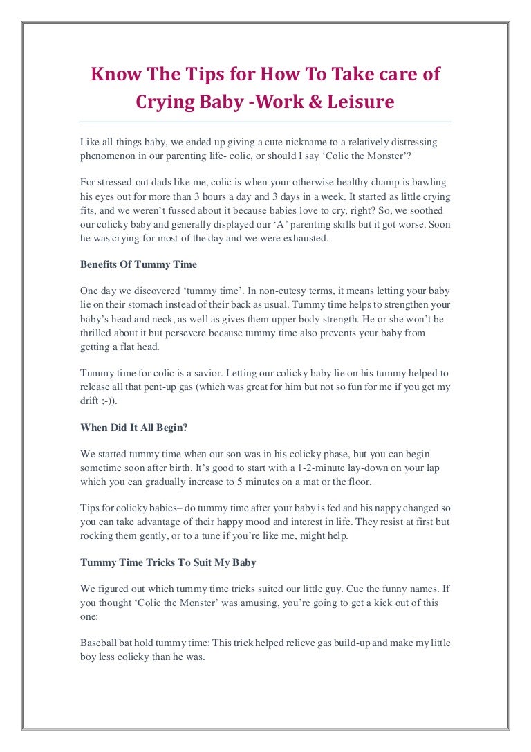 things to do for colic babies