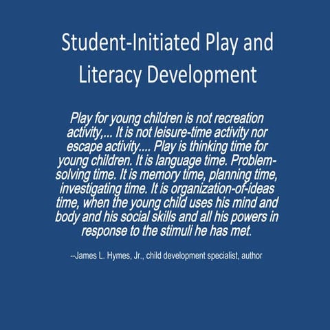 Literacy through play