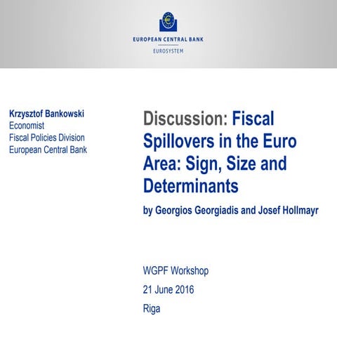 Discussion: Fiscal Spillovers in Europe - Size, Sign and Determinants