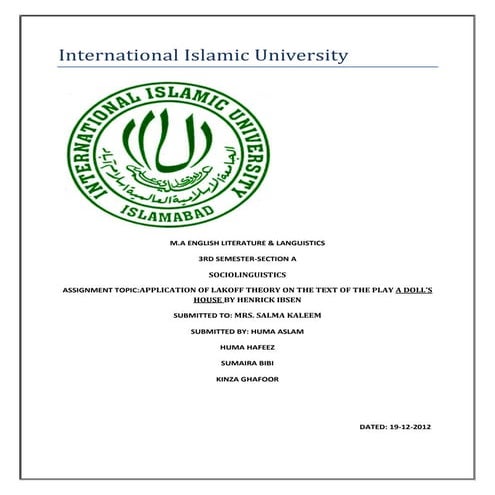 lack off theory a dolls house