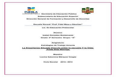 2 Resumen "La enseñanza situada" Frida Diaz Barriga