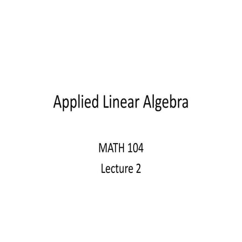 Comprehensive Applied Linear Algebra: Matrix Operations and Inverses | PDF
