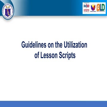 Development of Lesson Exemplars: Its purpose and Structure | PPTX
