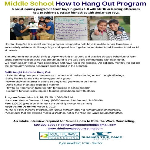 Middle School How to Hang Out Program - Ryan Wexelblatt