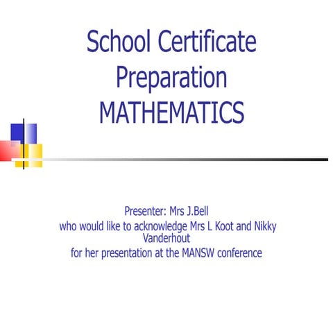 Maths - SC preparation