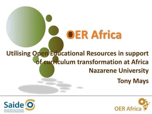 Utilising Open Education Resources in support of curriculum transformation at...