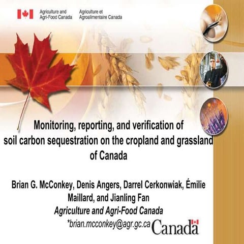 Monitoring, reporting, and verification of soil carbon sequestration on the c...