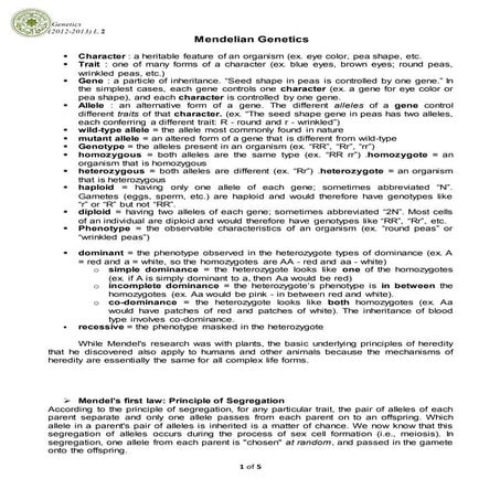 Mendelian genetics