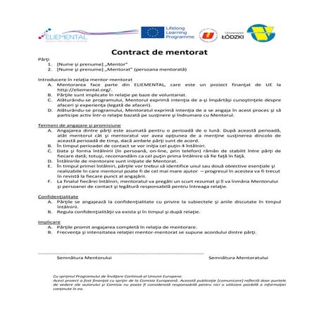 2 mentoring contract final version ro | PDF