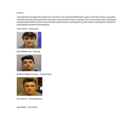 2 Minute Film Intro Actors And Location Update Docx