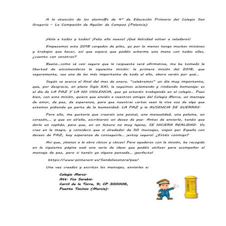 ¡Que viene el cartero! (misión PAZ)