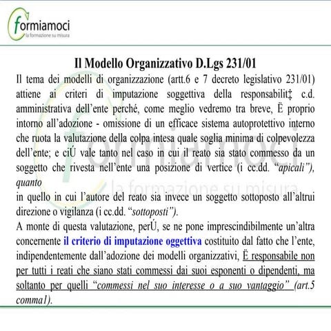2 modello org d.lgs. 231 del 2001