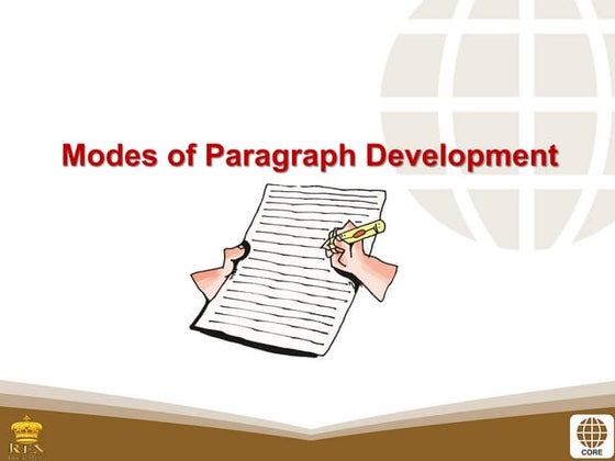 Patterns of paragraph development: Narration, Description & Definition ...