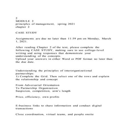 2 module 2principles of management,  spring 2021chapter 2