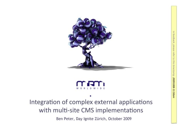 Integration of complex external applications with multi-site CMS implementati...