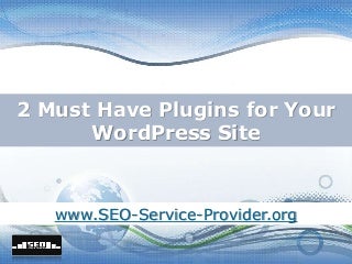 2 Must Have Plugins for Your WordPress Site
