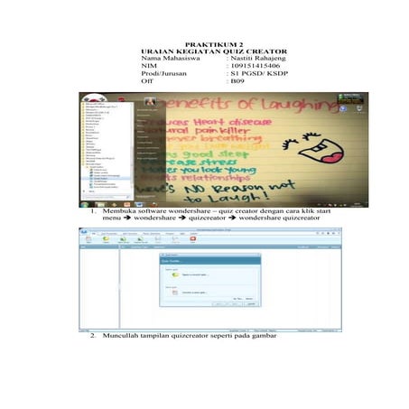 URAIAN KEGIATAN QUIZ CREATOR (PRAKTIKUM 2)