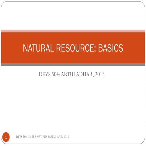Natural Resource Basics: Theories 