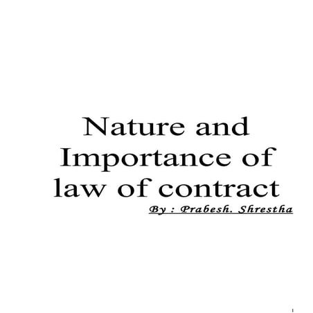 nature and importance of law of contract