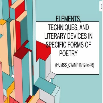 Grade 7 Lesson Basic elements of a poem | PPTX