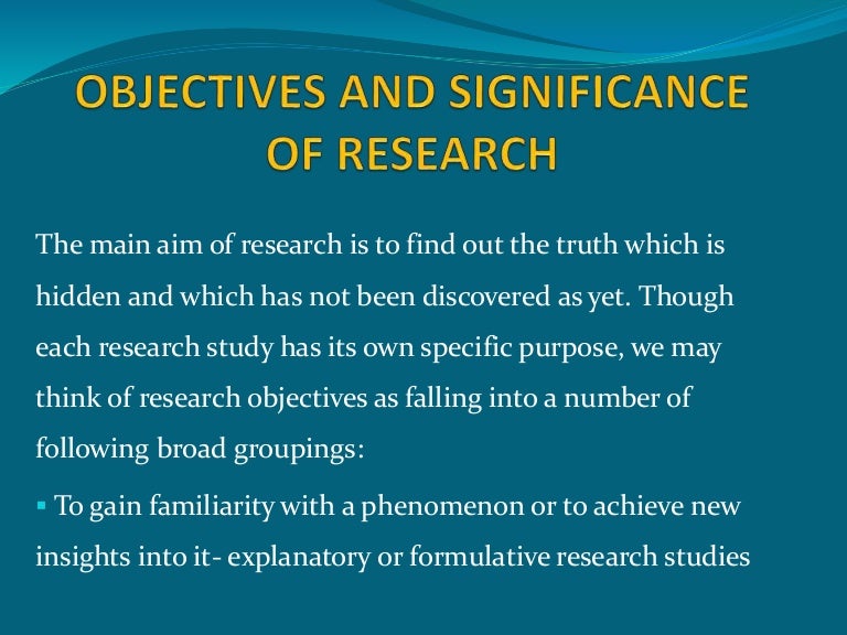 2nd Objectives And Significance Of Research