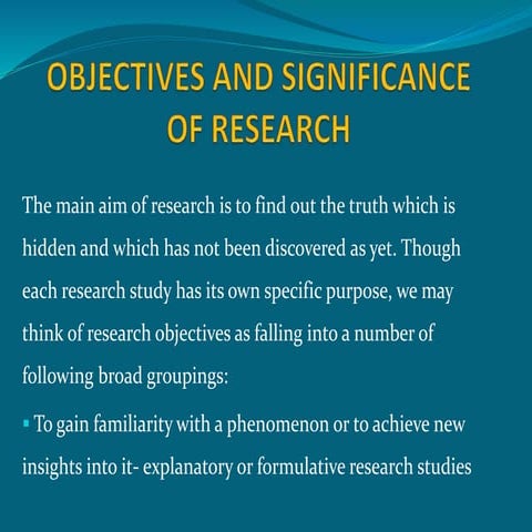2nd   objectives and significance of research