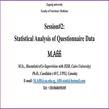 statistical analysis of questionnaires