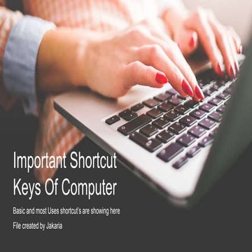 Important Shortcut Keys of Computer keyboard