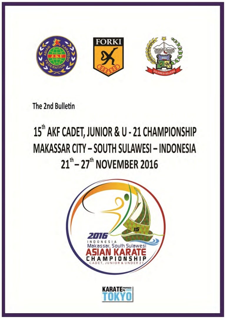2nd Bulletin 15th Akf Cadet Junior Amp U21 Championship 2016 0726