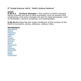 2nd grade unit 3 earth's surface fe...